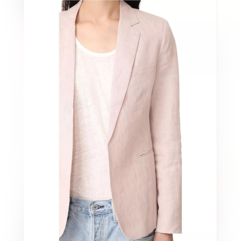 NWT Joie Mehira Dusty Mink‎ Light Pink 100% Linen Blazer Size 8